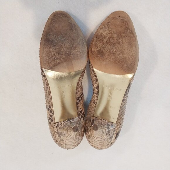 Michael Kors Cairo Genuine Python Skin Pumps Womens 8 Beige Nude Heels Snakeskin - Picture 10 of 11